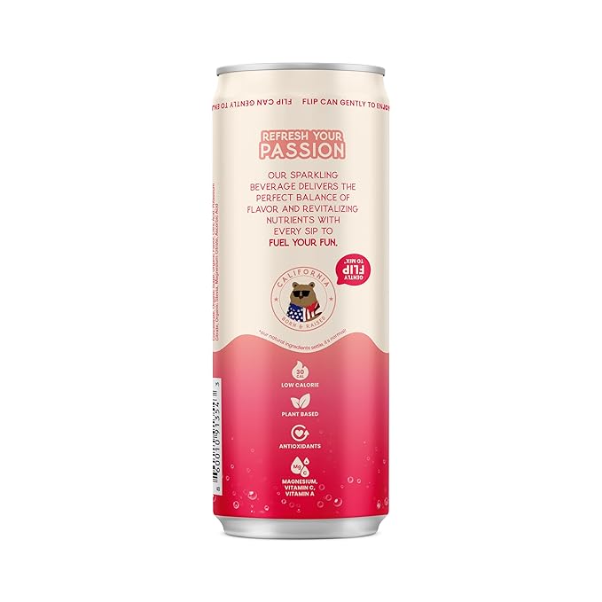 Passion Joy Organic Soda – Passion Fruit &amp Guava 12 oz Slim Cans (Pack of 12)