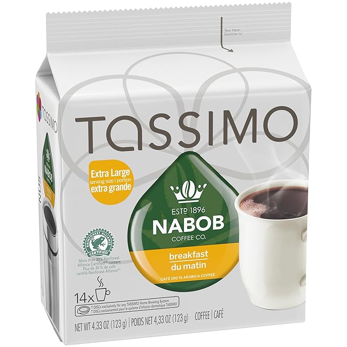 Tassimo Nabob Breakfast Blend Coffee 70 T-Discs (5 Boxes of 14 T-Discs) {Imported from Canada}