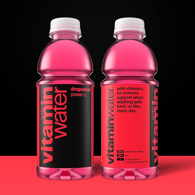 vitaminwater Power-C Dragonfruit Nutrient Enhanced Flavored Water Beverage 20 fl oz Bottles 12 Pack