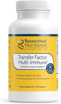 Transfer Factor Multi-Immune Support Supplement - Clinically Researched Immune Support Formula with Colostrum Mushrooms Green Tea and IP-6 - Promotes Healthy NK Cell &amp T-Cell Function 90 Capsu