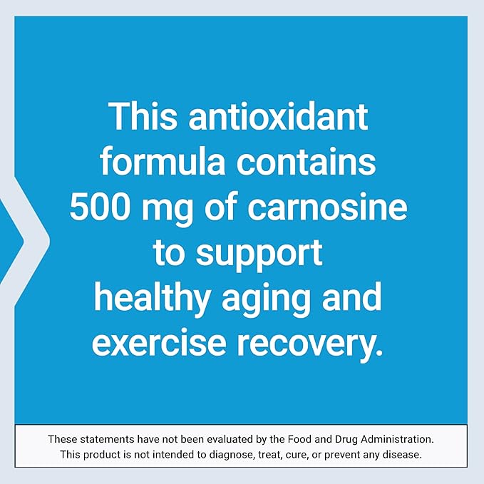 Life Extension Carnosine Healthy Aging Exercise Recovery Gluten-Free Non-GMO Vegetarian 60 Capsules