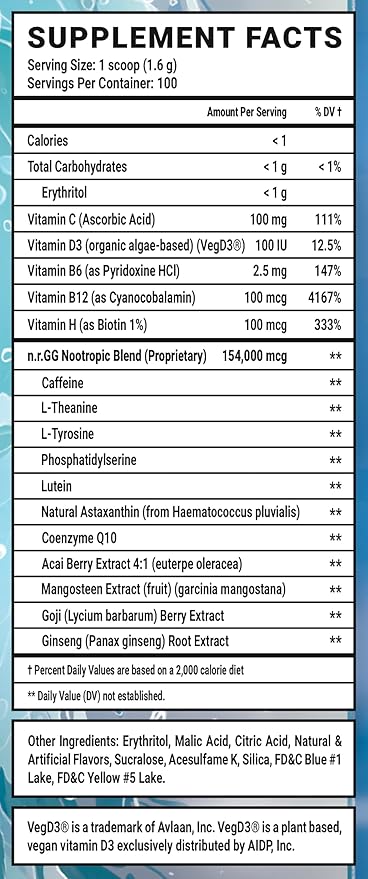 Gamer Supps GG Energy - Chug Juice by LazarBeam (100 Servings) - Keto Friendly Gaming Energy and Nootropic Blend Sugar Free + Organic Caffeine + Vitamins + Immune Support Powder Drink