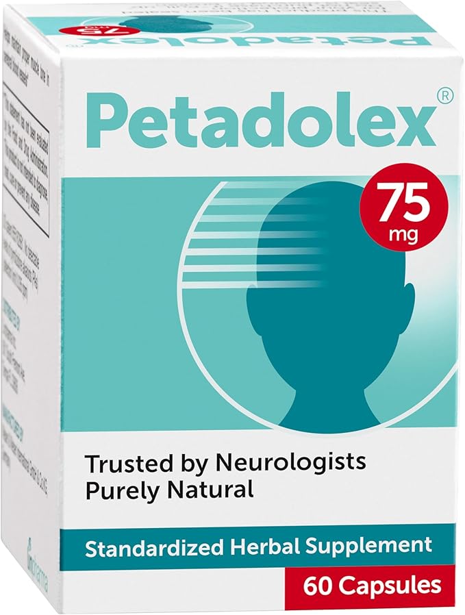 Migraine Relief - Patented Butterbur Root Extract 75mg PA-Free Butterbur Extract in Gelatin Capsules Ideal Real Butterbur for Migraines Solution Prevention