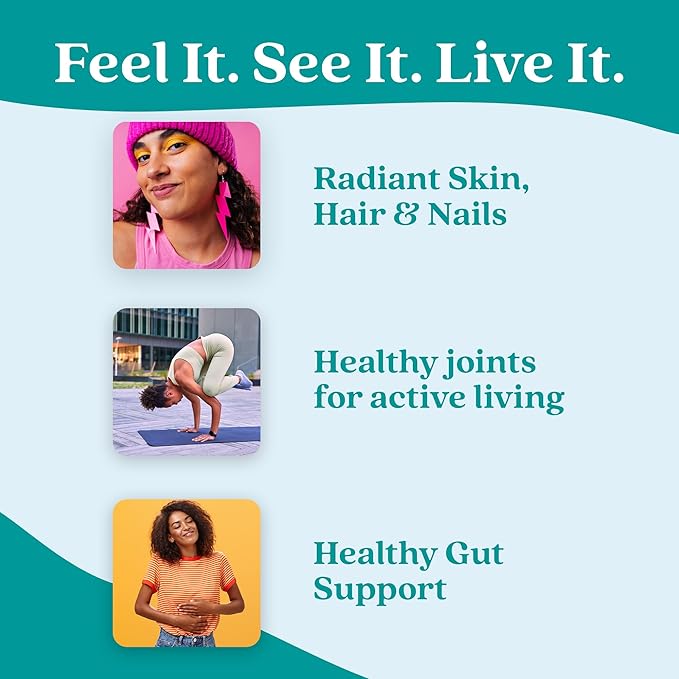 Further Food Vanilla Collagen Peptides Powder with Tremella Mushroom – 100% Grass-Fed Hydrolyzed Type 1 &amp 3 20g of Collagen per Serving Supports Skin Hair Nails &amp Joints Stick Packs 8.8