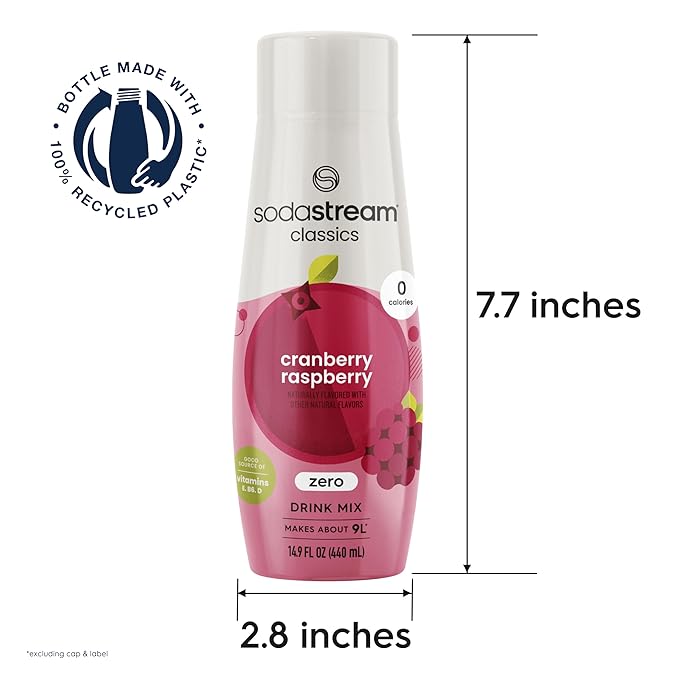 SodaStream Cranberry Raspberry Zero Calorie 440ml 4-Pack