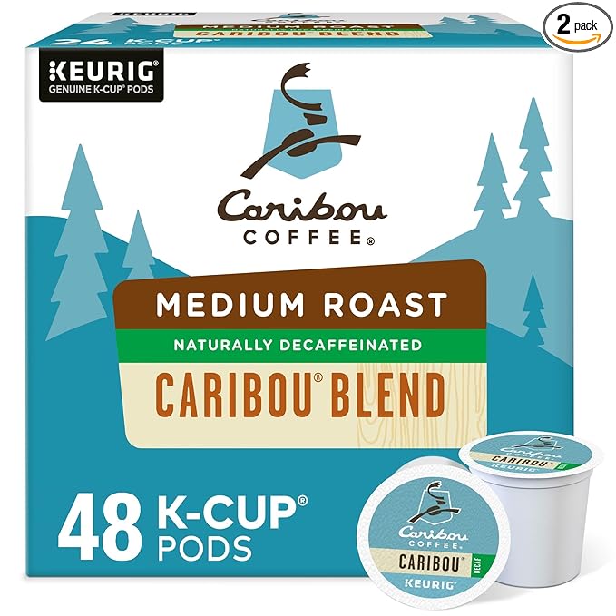 Caribou Coffee Caribou Blend Decaf K-Cup Portion Pack for Keurig K-Cup Brewers 24 Count (Pack of 2)