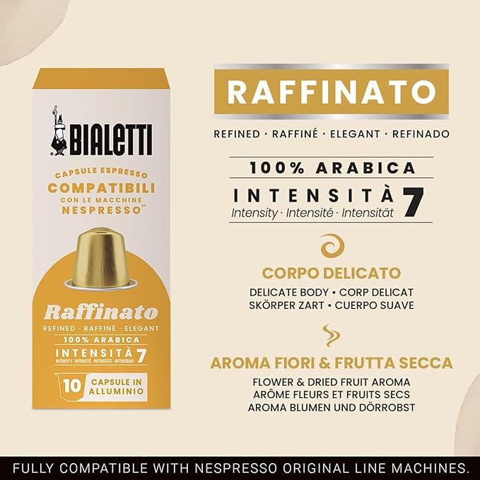 Bialetti Variety Pack Espresso Capsules 60 Pack – Original Line Compatible Pods in Deciso Cremoso &amp Raffinato - Authentic Italian Coffee Selection