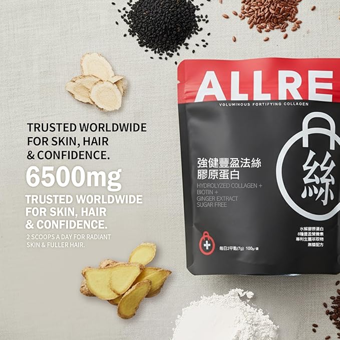 Voluminous Fortifying Collagen Peptides Protein–6500mg Dual-Patented Collagen Powder&amp8 Key Nutrients|Supports Growth HairStrong NailsHealthy Skin.Highly PureNo EstrogenNo Hormones-3.53 oz