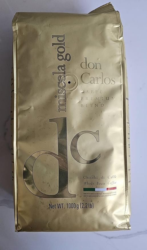 Don Carlos Premium Italian Roasted Whole Bean Coffee Blend Miscela Gold 2.2 Lbs