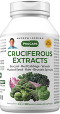 ANDREW LESSMAN Cruciferous Extracts 360 Capsules - High Levels of Glucosinolates and Sulforaphane from Broccoli Red Cabbage Mustard Seed Wasabi Brussels Sprouts and Kale Extracts No Additives