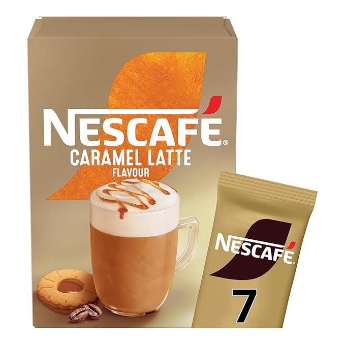 NESCAFÉ LATTE Caramel Instant Coffee Sachets x7 (Pack of 6 Total 42 Sachets)
