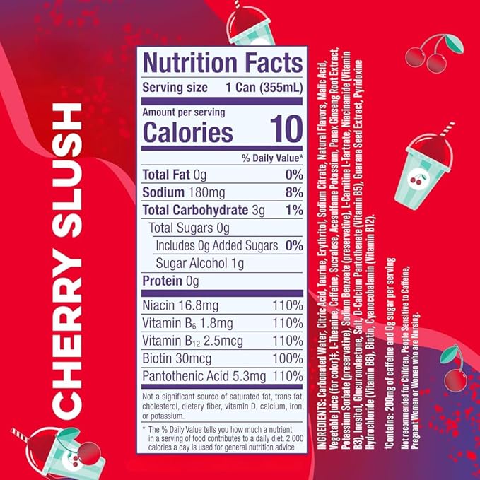 AIanni Energy Drinks Assorted Variety Pack Sugar Free Low Calorie Energy Drinks 200mg Caffeine Biotin B Vitamins Zero Sugar 10 Calories 12 Fl Oz Cans (Pack of 12)