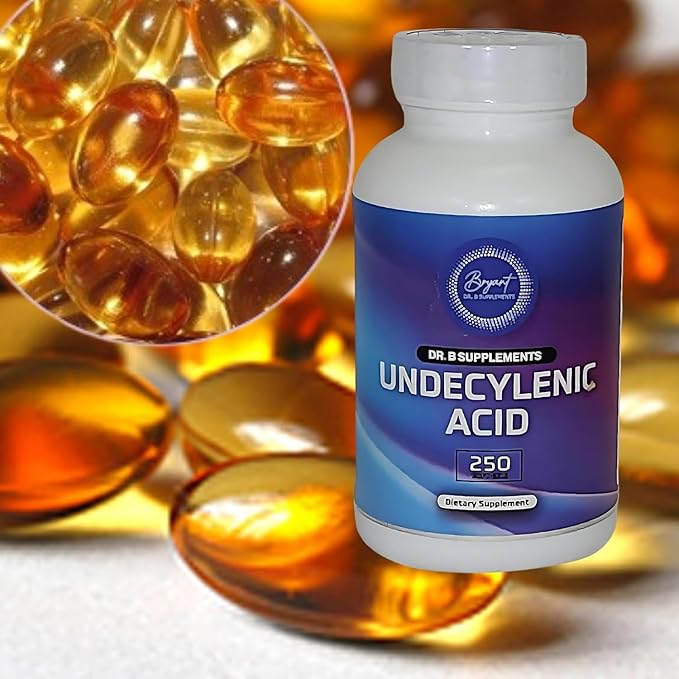 Undecylenic Acid - 250 mg Formerly SF722 Fatty Acid to Support a Healthy Balance of Gut and Vaginal Flora - Dr. B Supplements - 250 SoftGel Capsule - 50 Servings