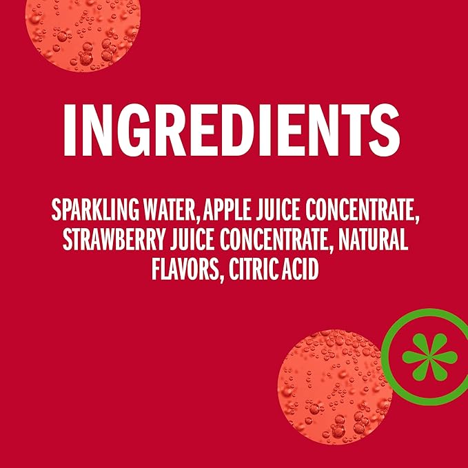 IZZE Sparkling Water Juice Beverage BlendStrawberryNo Sugar Added8.4 FL OZ(Pack of 48)