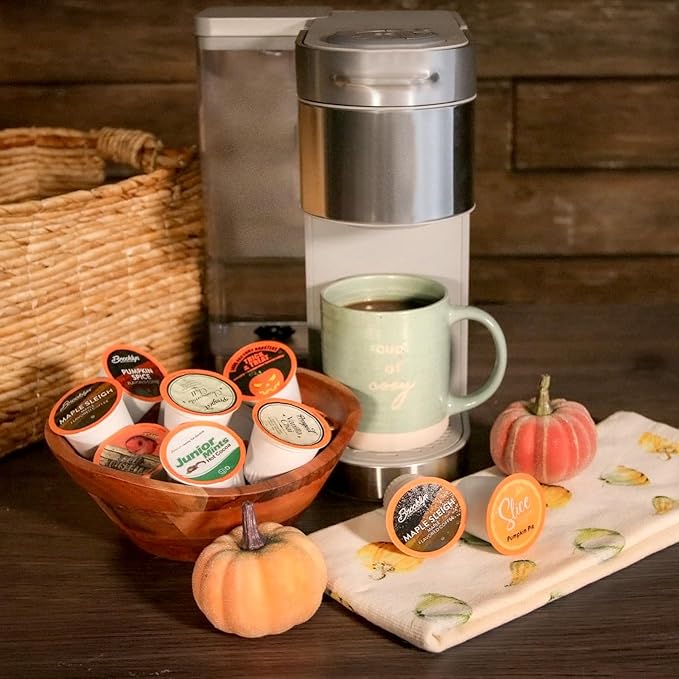 Two Rivers Coffee Single Serve Sampler Pack for Keurig K-Cup Brewers Assorted Fall Flavors(Coffee Cocoa Tea) 40 Count