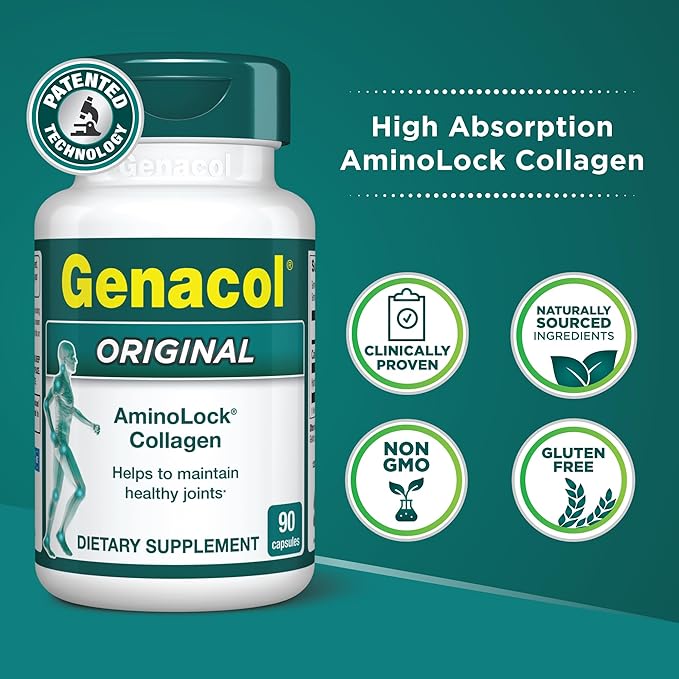 Genacol Original – Collagen Supplement with Ultra-Hydrolyzed Collagen Peptides Maintains Joint Health for Joints &amp Knees 90 Capsules (30-Day Supply)