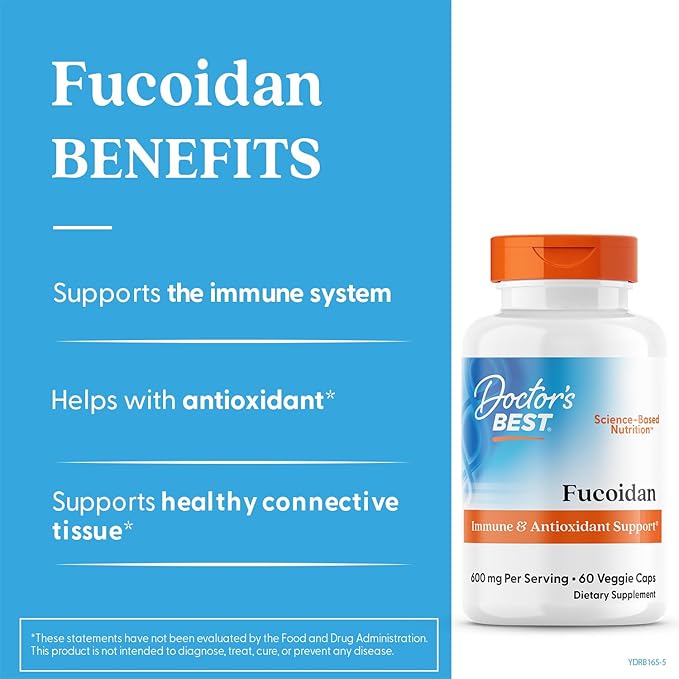 Doctors Best Fucoidan Immune &amp Antioxidant Support Non-GMO Gluten Free Vegan 60 Veggie Cap