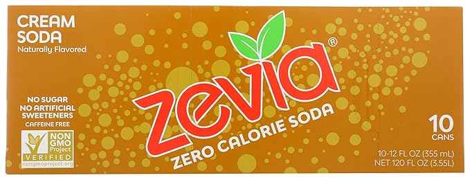 Zevia Zero Calorie Soda Cream 12 Fluid Ounce