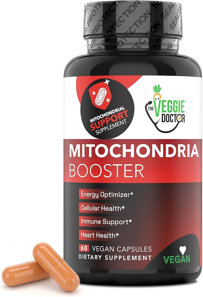 Vegan Mitochondrial Support – Advanced Cellular Wellness &amp Natural Energy Formula with CoQ10 PQQ Acetyl-L-Carnitine Alpha-Lipoic Acid Magnesium BioPerine® - Daily Support (60 Capsules)