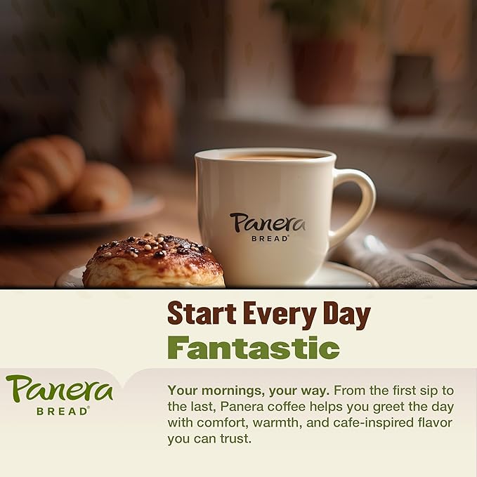 Panera Dark Roast Ground Coffee - Bold Breakfast Brew with Dark Chocolate Finish - 100% Arabica Beans Sustainably Sourced - Kosher Dairy-Free - Cafe Quality for Home Brewing 12oz Bag Pack of 6 (72o