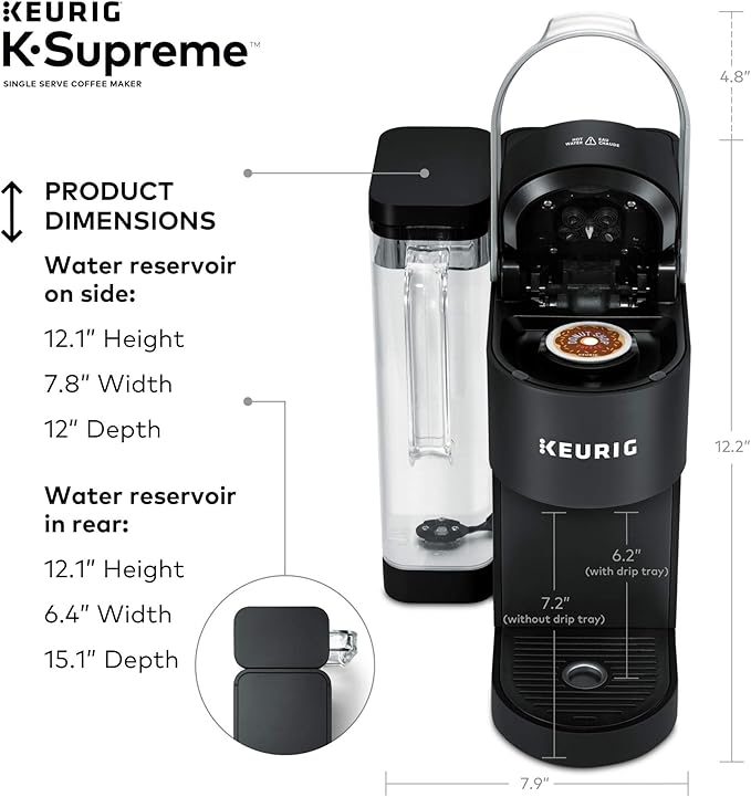 Keurig K-Supreme Single Serve Coffee Maker with Dunkin' Original Blend Medium Roast 60 K-Cup Pods