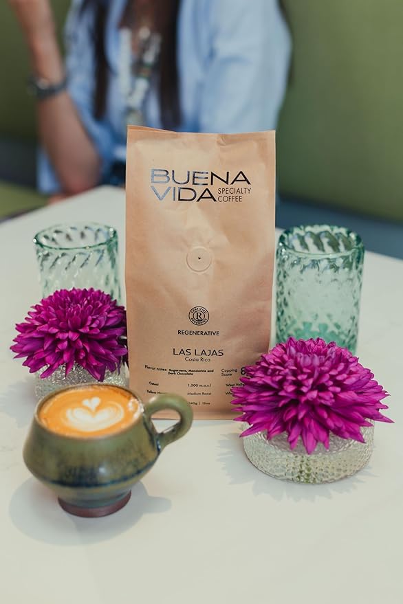Buena Vida Speacialty Coffee - Las Lajas Whole Bean Yellow Honey - Costa Rican Regenerative Coffee (12 oz)
