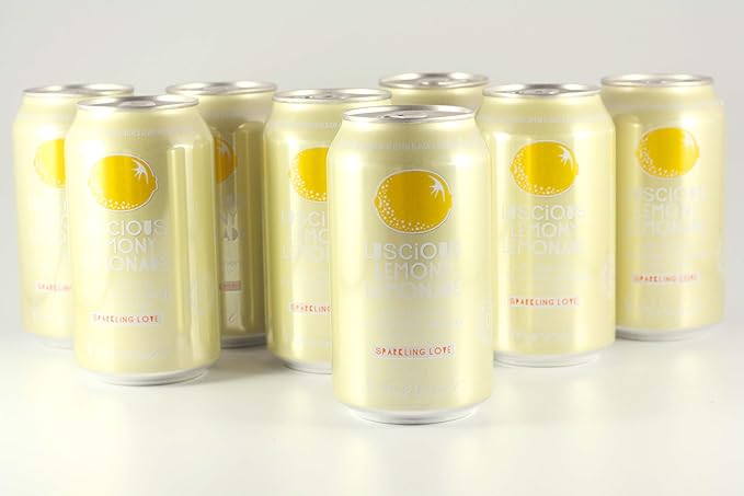 KauffmanTreats Frannie Sparkling Beverage- Zero Calories &amp Sugar Aspertame Free: 8-Ct 12 Oz. Cans (Luscious Lemonade)