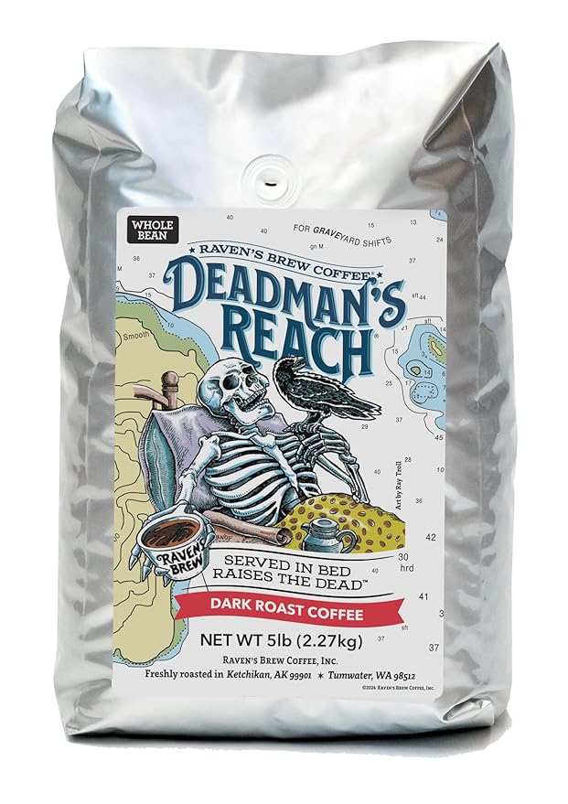 Raven's Brew Coffee High Caffeine Coffee Dark Roast Whole Bean – Deadman's Reach 5lb