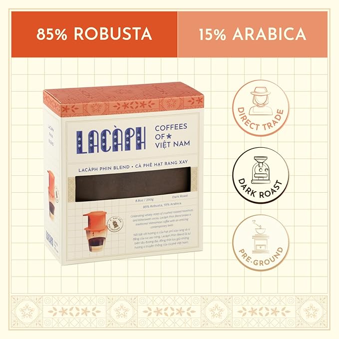 Lacàph Phin Brewing Kit - LACÀPH PHIN BLEND &amp MICROFILTER PHIN BREWER - Vietnamese Coffee Starter Set