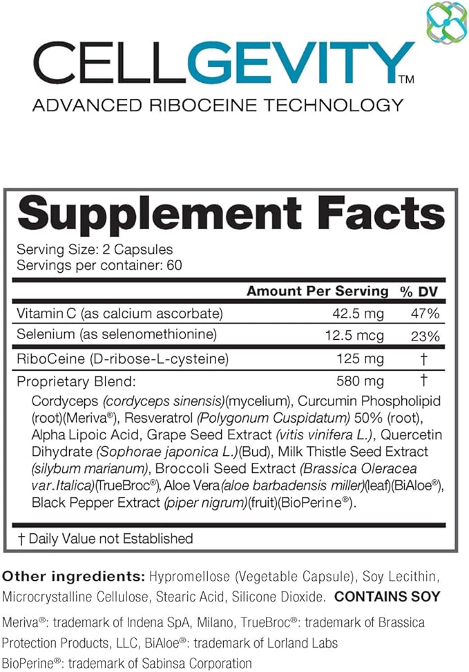 Advanced Riboceine Technology 120 Vegetable Capsules 60 Servings