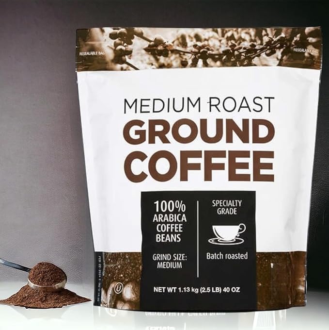 Medium Roast Ground Coffee – Kirkland 100% Arabica Smooth Flavor 2.5 lb Bag – Kosher Certified