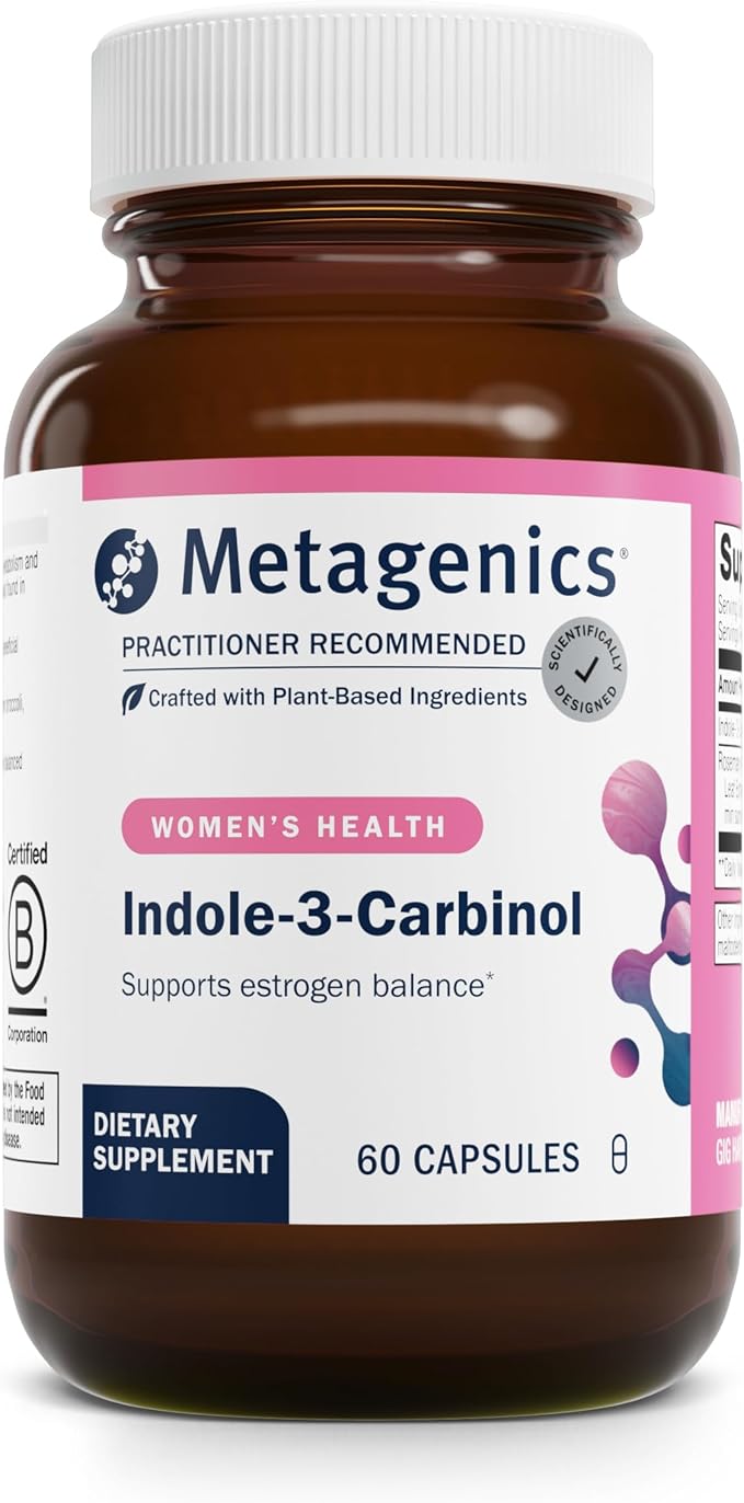 Metagenics Meta Indole-3-Carbinol Supplement - Supports Estrogen Hormone Balance Antioxidant &amp Liver Health* - Non-GMO Gluten-Free Vegan - GMP Certified Facility - 60 Capsules
