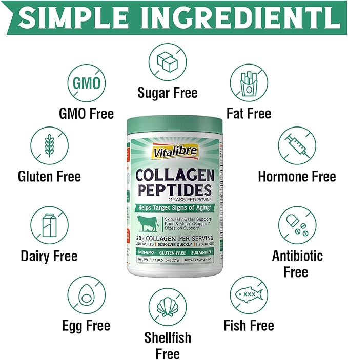 Multi Collagen Peptides Powder &amp Bovine Collagen Peptides Powder 8oz