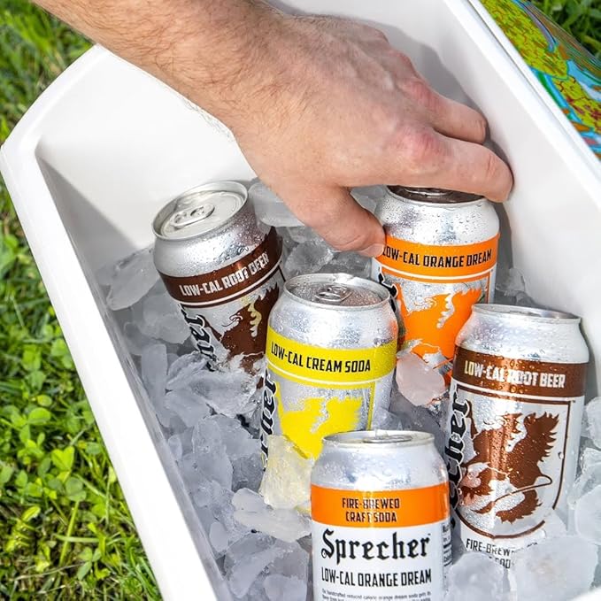 Sprecher Low-Cal Orange Dream Soda 16 fl oz Cans (12 Pack) Fire-Brewed Diet Soda with Real Honey Handcrafted Orange Soda Reduced Calorie Caffeine-Free Gourmet Beverage