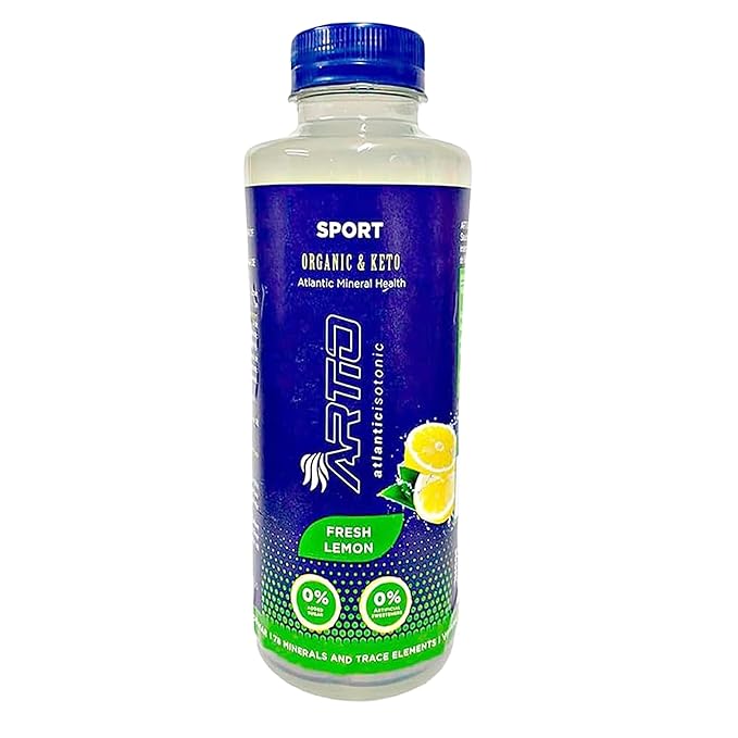 Artio Lemon Sports Drink Isotonic made with 10% - 12 Pack - Seawater and 78 Bioavailable Minerals that Provide Optimal Hydration Drinks
