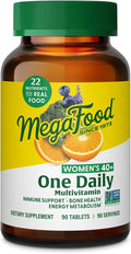 MegaFood Multivitamin for Women 40+ One Daily Womens Multivitamin - with Methylated B12 Methyl Folate Vitamin D3 C &amp Zinc - Energy Metabolism Immune Support &amp Bone Health Vegetarian 90 T