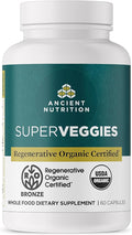 Ancient Nutrition Regenerative Organic Certified SuperVeggies Capsules Supports Gut and Immune System Health Made with Probiotics Kale Broccoli and Spinach 60 Count