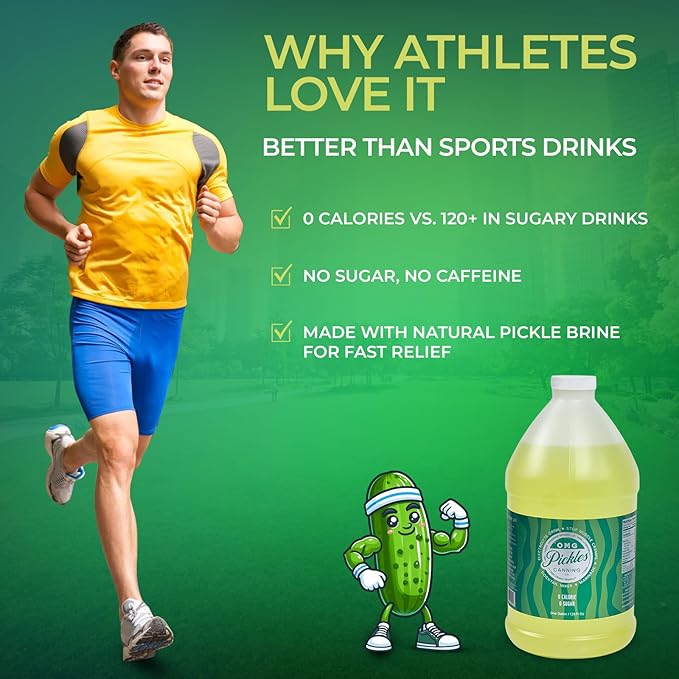 OMG Pickles Dill Pickle Juice for Leg Cramps – Natural Pickle Juice Sports Drink for Cramp Relief &amp Hydration – Pickle Juice Sport Recovery with Electrolytes – Dill Pickle Juice Gallon Bottle - 12