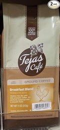 Tejas Cafe Breakfast Blend Ground Coffee 11 oz (Pack of 2)