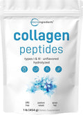 Micro Ingredients Bovine Collagen Peptides Powder 1lb | Type I &amp III + Natural Protein | Grass-Fed Bovine Source | Unflavored | Paleo Non-GMO