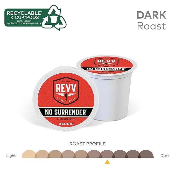 REVV No Surrender Keurig Single-Serve K-Cup Pods Dark Roast Coffee 96 Count