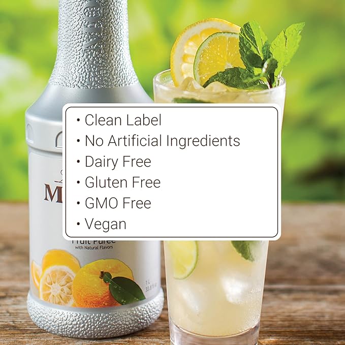 Monin - Yuzu Purée Sweet &amp Tangy Citrus Flavor Great for Teas Sodas Cocktails &amp More Natural Flavors No Artificial Sweeteners or Ingredients Gluten-Free Vegan Non-GMO Clean Label (1