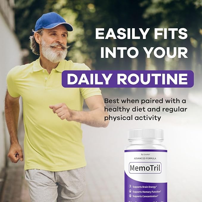 (2 Pack) Memotril Capsules - Official Memo Tril Advanced Brain Health Supplement Support Pills All Natural Formula Memotril Vitamins For Overall Health &amp Wellness Reviews 120 Capsules For 2 Mont
