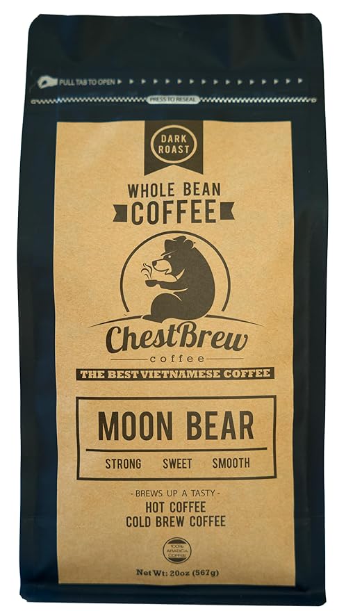 ChestBrew Moon Bear – Strong Smooth Vietnamese Whole Bean Coffee 20 oz