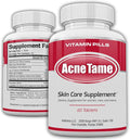 Acne Pills- Acne Tame Supplement- Clear Skin Vitamins Pill for Oily Skin Treatment Hormonal Blemishes Anti Spots &amp Cystic Acnes Supplements for Women Men Teens &amp Adults- 60 Oral Tablets