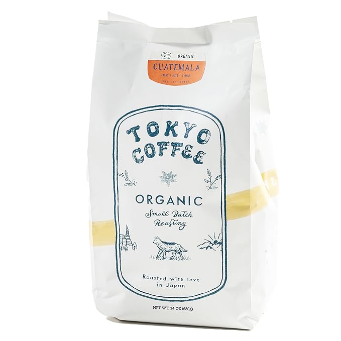 TOKYO COFFEE Organic Guatemala Whole Coffee Beans 24oz Bag Medium-Dark Roast Single Origin Huehuetenango 100% Arabic for a Smooth &amp Nutty Brew