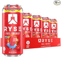 RYSE Fuel Energy Drink - Ring Pop Cherry - Sugar Free Gluten Free &amp Vegan - 200mg Natural Caffeine Taurine &amp Choline for Focus &amp Energy - No Artificial Colors - 16 fl oz Cans (12-Pack)