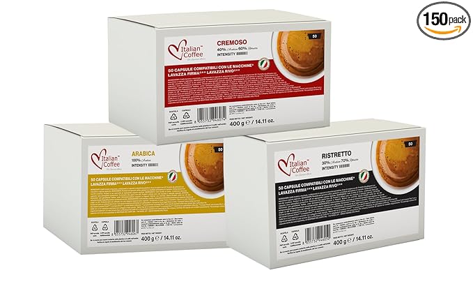 Italian Coffee capsules compatible with RIVO machines (Arabica/Cremoso/Ristretto 150)