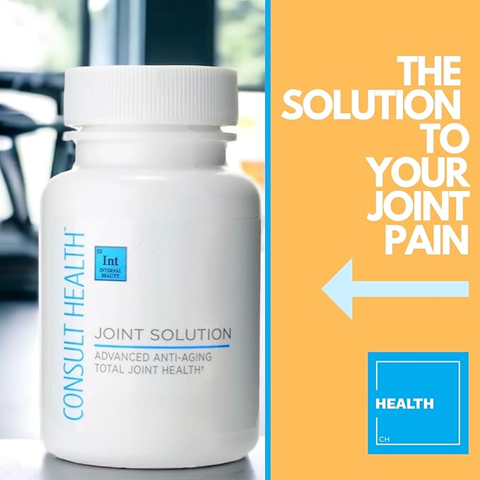 Consult Health Joint Solution Advanced Total Joint Health Dietary Supplement for Relief Curcumin C3 Complex Turmeric for Maximum Flexibility UC Type II Collagen Hyaluronic Acid 30 Capsules