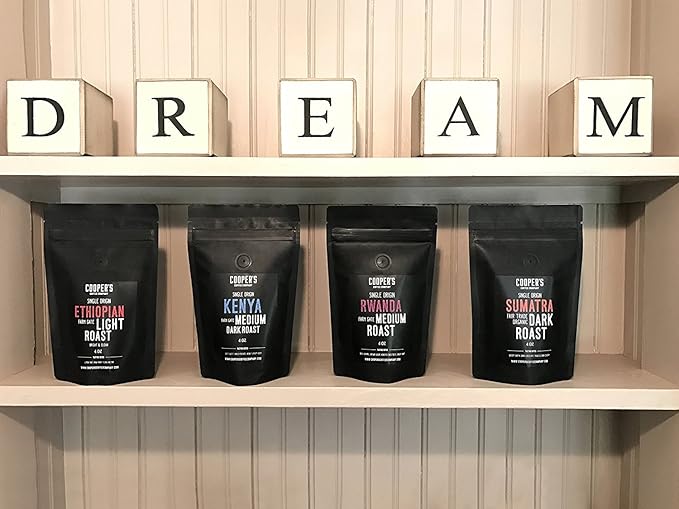 Organic Cold Brew Coffee - Guatemalan Coffee Beans - Ground Medium Roast 2lbs and Gourmet Coffee Sampler Gift Box Set - Ground Coffee 4 bags - 1lb Total